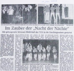 11.01.2003: Schwarz-Weiß-Ball des TCK