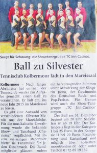 Silvester 2014: Silvesterball im Mareissaal